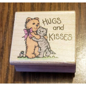 Hero Arts Hugs and Kisses Wood Mounted Rubber Stamp C654